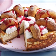 Cinnamon Doughnut Cheesecake With Jam Sauce