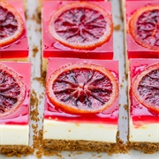 Blood Orange Cheesecake Squares
