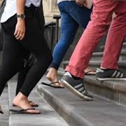 Walking Up the Stairs in Front of Someone