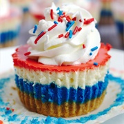 Red, White and Blue Mini Cheesecakes