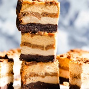 Pumpkin Biscoff Cheesecake Brownie Bars