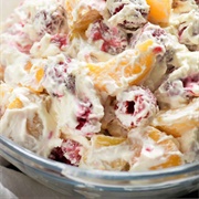 Raspberry Peach Cheesecake Salad