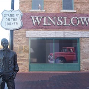 Standin' on the Corner in Winslow, AZ During Road Trip Return