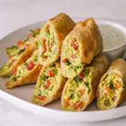 Avocado and Poached Egg Roll