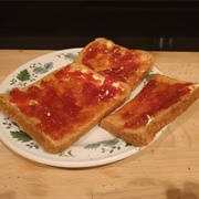 Brown Bread Toast With Strawberry Jam