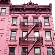 Pink Brownstone, Brooklyn, New York
