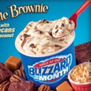 German Chocolate Brownie With Pecans and Coconut Blizzard