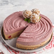 Pink Berry Caramel Raw Vegan Cheesecake With Coconut Sweet Raw Balls