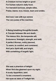 She Was a Phantom of Delight (William Wordsworth)