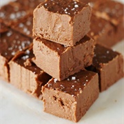 Salted Dark Chocolate Bourbon Fudge