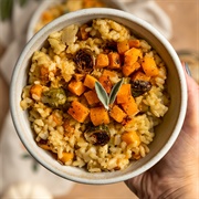 Baked Butternut and Sprout Risotto