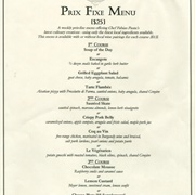 Prix Fixe Menu