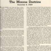 Monroe Doctrine Declared by US President James Monroe 1823