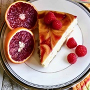Blood Orange and Raspberry Swirl Cheesecake