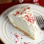 Holiday White Chocolate Peppermint Cheesecake Mousse Pie