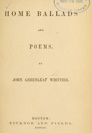 Home Ballads (John Greenleaf Whittier)