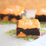 Shortbread Candy Corn-Kissed Brownies