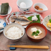 Japan: Miso Soup, Rice and Grilled Fish