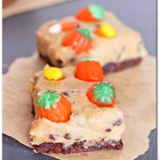 Candy Corn Cookie Dough Brownies