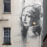 Banksy's Girl With a Pearl Earring, Bristol, England