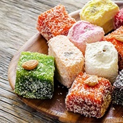 Desserts (Lokum, Baklava, Kazan Dibi, Sütlaç), Istanbul, Turkey