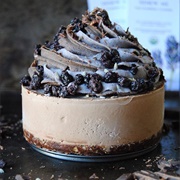 Raw Chocolate Lavender Blueberry Cheesecake