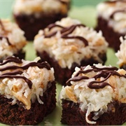 Almond Macaroon Brownie Bars