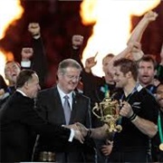 John Key World Cup Three Way Handshake