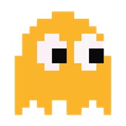Orange Pac-Man Ghost