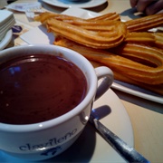 Churros With Chocolate in Barcelona, Spain