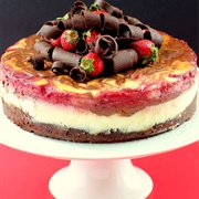 Strawberry Brownie Cheesecake