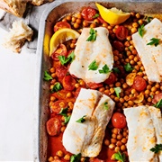 Moroccan Tomato and Chickpea Cod