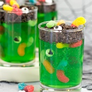 Halloween Jello Worm Cups