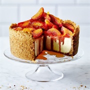 Vanilla Cheesecake With Blood Oranges and Caramel