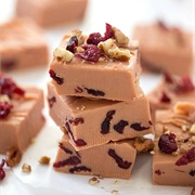 Butter Rum Fudge With Cranberries