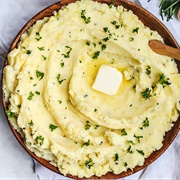 Mashed Potatoes With Salt, Pepper, Milk and Rosemary