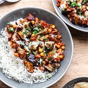 Eggplant and Chickpea Coconut Curry