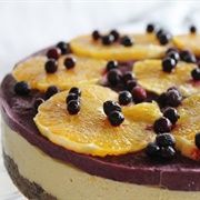 Raw Orange & Blueberry Cheesecake