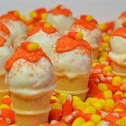 Mini Candy Corn Piñata Cake Pop Cones