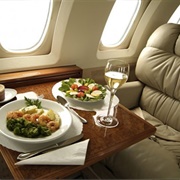 Food and Drink While Flying First Class