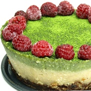 Raw Matcha Raspberry Cheesecake With Raisin-Walnut Crust