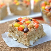 Peanut Butter Candy Corn Krispie Bars