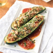 Mushroom Stuffed Zucchini