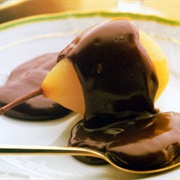 Pears in Chocolate Fudge Blankets