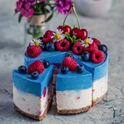 Coconut Blue Spirulina Raspberry Cheesecake