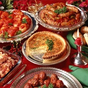 Traditional Christmas Meal in Southern Europe