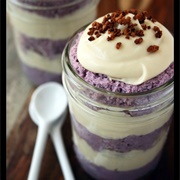 No Bake Ube Coconut Cheesecake