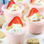 Strawberry Cheesecake Pudding Shots