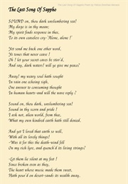 The Last Song of Sappho (Felicia Hemans)