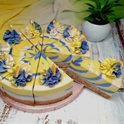 Blueberry Lemon Zebra Cheesecake
